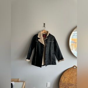 Vintage Y2K HG polyurethane medium inner Sherpa lining jacket…